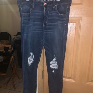 American Eagle Jeans w/ Distressed Knees and Ankle